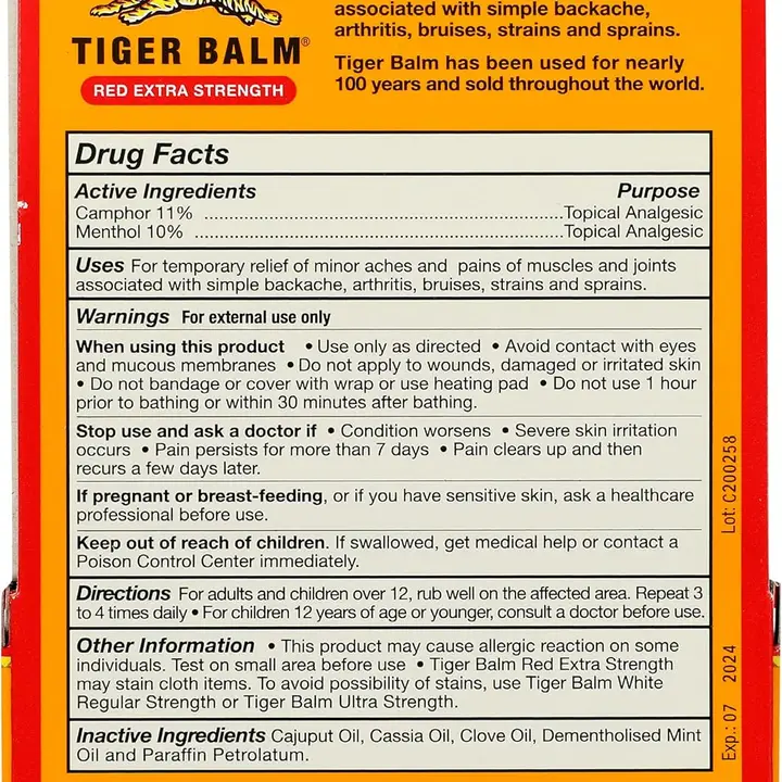 Tiger Balm Red Extra Strength .63oz - Image 2